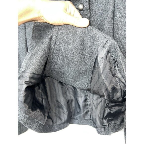 H&M Double Breasted Collar Grey Wool Blend Pea Coat Women's Size Small 2 (R) - Picture 4 of 8